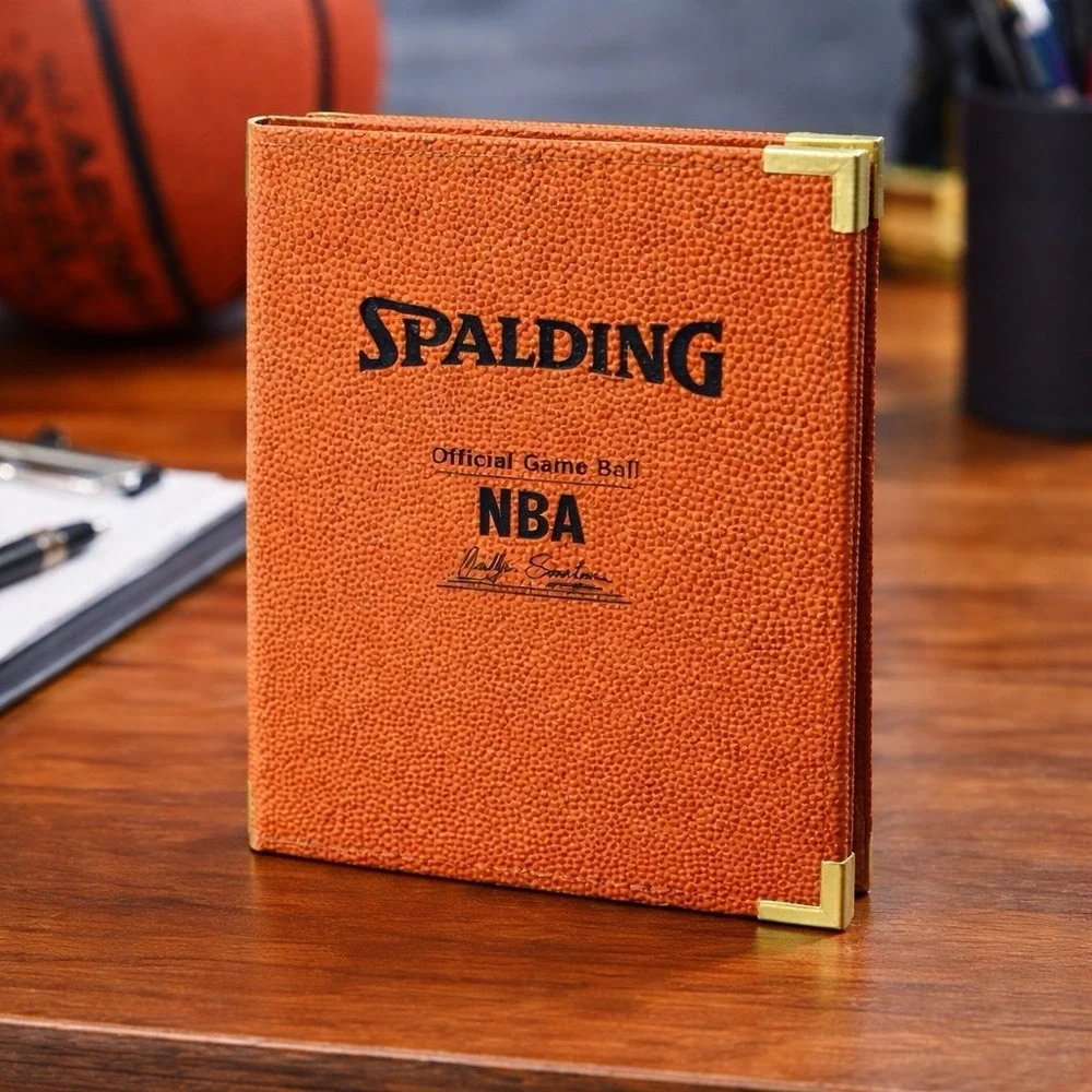 Spalding NBA Basketball Texture Folio Notepad‎ Holder Office Memo Pad Cover